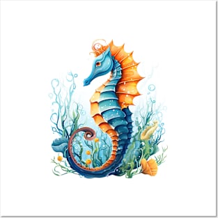 Watercolor Seahorse Posters and Art